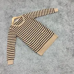 ✨any FAM✨エニィファム♡長袖ニット♡ボーダー♡モカブラウン/黒(2)のサムネイル