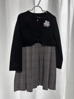値下　フォーマルドレスセット 黒とグレーのチェック　120