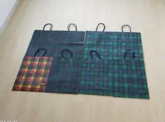 ISETAN チェック柄ショップ袋 8枚セット ショッパー