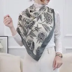 NO. 32新品uvカットシルク大判スカーフノーブランド春夏秋冬日焼け冷房対策