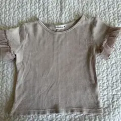 ブランシェス　袖フリル半袖ワッフルTシャツ