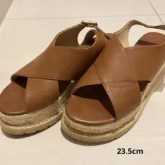 OZOC 厚底ジュートサンダル クロスストラップ ブラウンのサムネイル