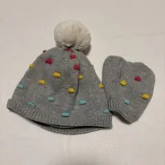 GAP グレーのニット帽とミトンセット