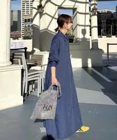 【新品タグ付】 【CORNERS by KR】長袖サイドギャザーシャツワンピース