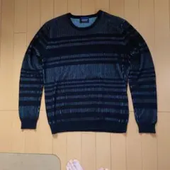 NICOLAS CLUB ブラックストライプ ニット