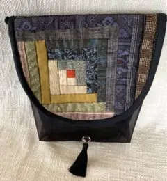 ハンドメイド　パッチワーク　ショルダーバッグ本体　和風生地　メッシュ