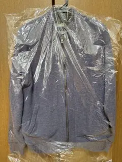 ニットジャケット ファスナー クロコダイル グレー　パープル　Mサイズ