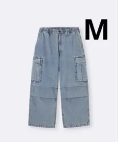 GU デニムスーパーワイドカーゴパンツ Mのサムネイル