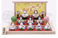 261143 薬師窯 染錦 華小紋 飾り雛(三段飾り)のサムネイル
