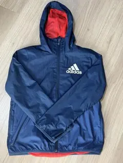 adidas フード付きウィンドブレーカー 140cm ネイビー　男の子