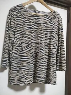 【美品】アニマル/スパンコール/カットソー/XL　社交ダンス　モダンダンス