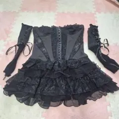 SHEIN ブラック ゴスロリ・ロリータドレス 悪魔 ワンピース XS(日本M)