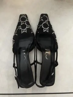 極美品】GUCCI グッチ クリスタル GG デニム バレエシューズ 24cm 