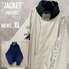 レア《ノーティカ》リバーシブル刺繍ナイロン×フリースジャケット/メンズXL