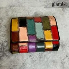 glamb レザーパッチワーク 二つ折り財布 岩田剛典 使用モデル／新品(タグ付き)／定価33000円／グラム glamb