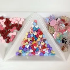 現品限り　ネイルパーツ　まとめ売り　りぼん　ハート　にくきゅう