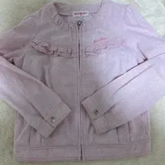 メゾピアノ　ピンク フリル付きジャケット