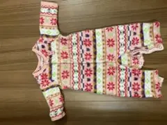 ミキハウス　ホットビスケッツ　ノルディック柄　フリースロンパース 70