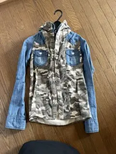 【美品】BACKS バックス デニムシャツ F 迷彩 デニム 平成ギャルのサムネイル