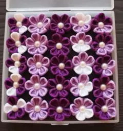 ちりめん花パーツ 25個セット　つまみ細工　ひな祭り　アクセサリー　名前旗