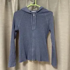 GU リブ編み フルジップパーカー M