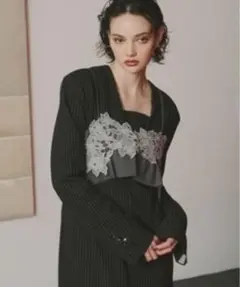 ANDRESD pinstripe tailored bustier dress