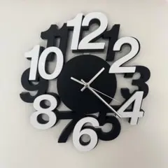 モダン掛時計 白黒デザイン