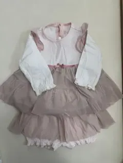 フリル付きピンク系ワンピース 95cm以下