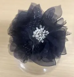 ネイビー　花モチーフ　コサージュ　セレモニー　卒業式　入学式