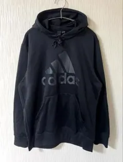 adidas アディダス ライト スウェット パーカー フロントロゴ ブラック