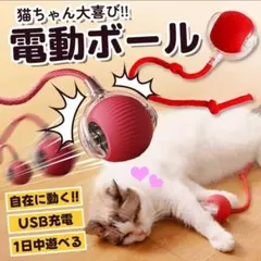猫 犬 おもちゃ 電動 自動 ボール 猫じゃらし USB充電 光る ネコじゃらしのサムネイル