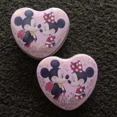 ミッキー ミニー ハート型缶 2個セット