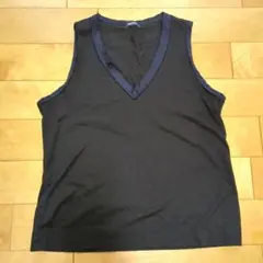 JIL SANDER NAVY ノースリーブ Vネック トップス 黒