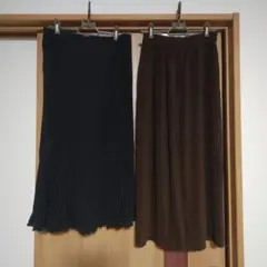 ロングプリーツスカート2枚セット