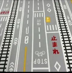 オックスの道路柄 グレー地 1.5M
