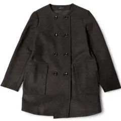 美品　スタニングルアー　ウール　カシミア混コート　ノーカラー　ダブル　日本製