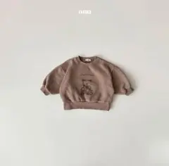 onu ベアプリント トレーナー 100cm~ ブラウン