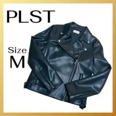 【未使用•新品】PLST フェイクレザージャケット 黒 M ライダースショート丈