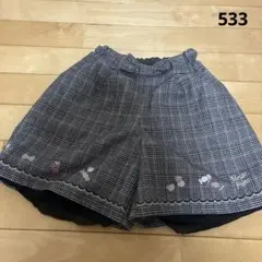 ♡チェック柄 花刺繍 キュロットスカート 110cm♡