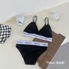 ☆新品☆【スポーツブラショーツセット】下着セット　ブラック　フィットネス