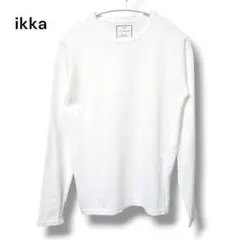 ikka イッカ クルーネックTシャツ 長袖 ロンTホワイト M
