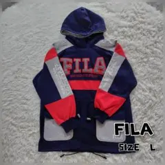 FILA　フード付き長袖プルオーバー　ワッペンロゴ　　Ｌサイズ