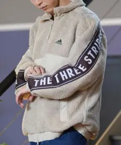 adidas ボアジャケット フリース ベージュ