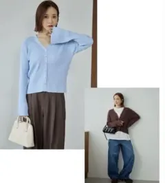 春カラー　田中里奈　mysa closetㅤカーディガンㅤ　ライトブルー　M