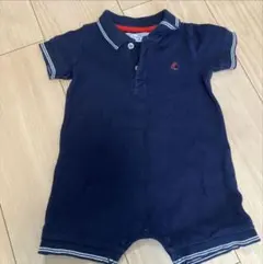 PETIT BATEAU ネイビー ポロロンパース
