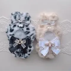 b43 ぬい服 12cm ちびぐるみ 着ぐるみ おすわり 豹たれみみうさぎせっ