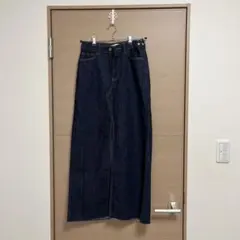 ZARA ダークデニム スリット入り ロングスカート