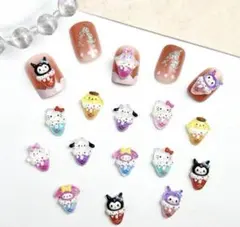 サンリオ　アイス　ネイル　パーツ　耳つぼ レジン　キティ　マイメロ　クロミ
