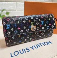 LOUIS VUITTON マルチカラー 長財布 ポルトポルトフォイユ サラ 黒のサムネイル
