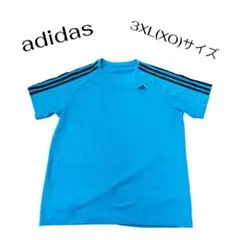 【adidas】速乾　半袖Tシャツ　メッシュ　3ストライプ　3XL(XO)サイズ